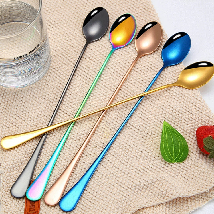 304 Stainless Steel Long Handle Thickened Pointed Spoon Coffee Ice Drink Mixing Spoon, Color: Titanium Black - Cutlery Sets by PMC Jewellery | Online Shopping South Africa | PMC Jewellery | Buy Now Pay Later Mobicred