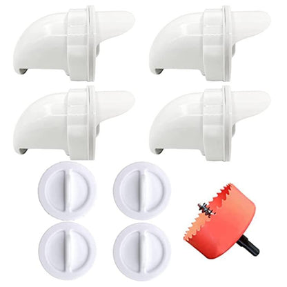 DIY Chicken Feeders Automatic Poultry Feeders Kit For Buckets, Barrels, Troughs, Spec: 4pcs/set White - Food Bowls by PMC Jewellery | Online Shopping South Africa | PMC Jewellery