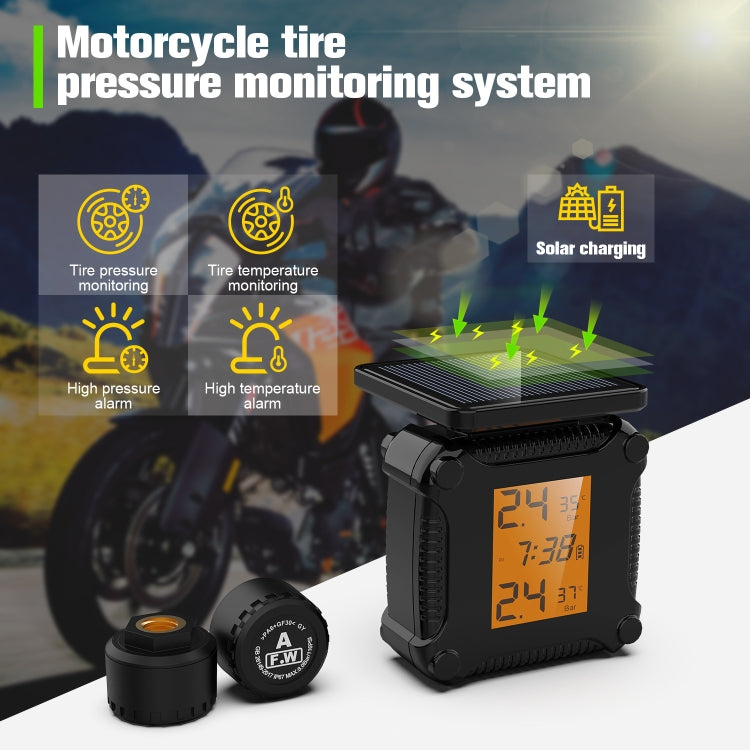 M8 Solar Motorcycle Tire Pressure Monitor Color Screen High Precision Sensor - Tire Pressure Gauges by PMC TechLife | Online Shopping South Africa | PMC TechLife | Buy Now Pay Later Mobicred
