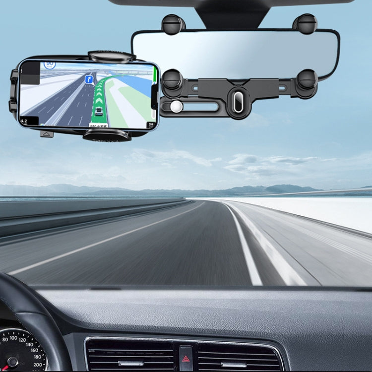 Car Rearview Mirror Navigation Retractable Multifunctional Mobile Phone Holder(Green) - Car Holders by PMC Jewellery | Online Shopping South Africa | PMC Jewellery | Buy Now Pay Later Mobicred