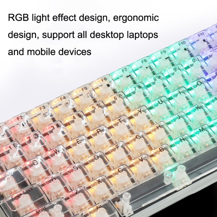 100 Keys Customized Gaming Wired Mechanical Keyboard Transparent Keycap Red Shaft (Black) - Wired Keyboard by PMC Jewellery | Online Shopping South Africa | PMC Jewellery | Buy Now Pay Later Mobicred