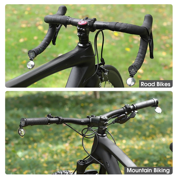 WEST BIKING Bicycle Handlebar Convex Rear View Mirror(Black) - View Mirrors by WEST BIKING | Online Shopping South Africa | PMC TechLife | Buy Now Pay Later Mobicred