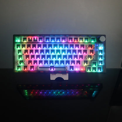 82 Keys Bluetooth Wireless 3-mode RGB Hot-plug Customized Mechanical Keyboard Kit(Black Transparent) - Other by PMC Jewellery | Online Shopping South Africa | PMC Jewellery | Buy Now Pay Later Mobicred