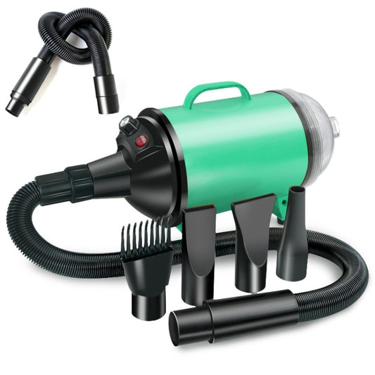 2100W Dog Dryer Stepless Speed Pet Hair Blaster With Vacuum Cleaner 110V US Plug(Black Green) - Blower & Drying by PMC Jewellery | Online Shopping South Africa | PMC Jewellery | Buy Now Pay Later Mobicred