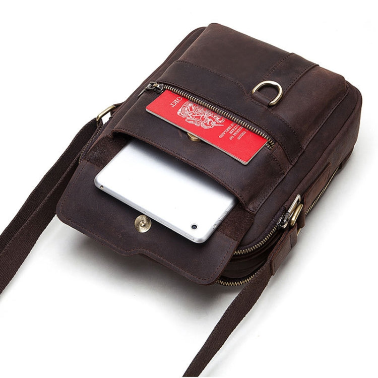 HUMERPAUL Men Leather Cross-Body Bag Shoulder Bag(Brown) - Single-shoulder Bags by HUMERPAUL | Online Shopping South Africa | PMC Jewellery