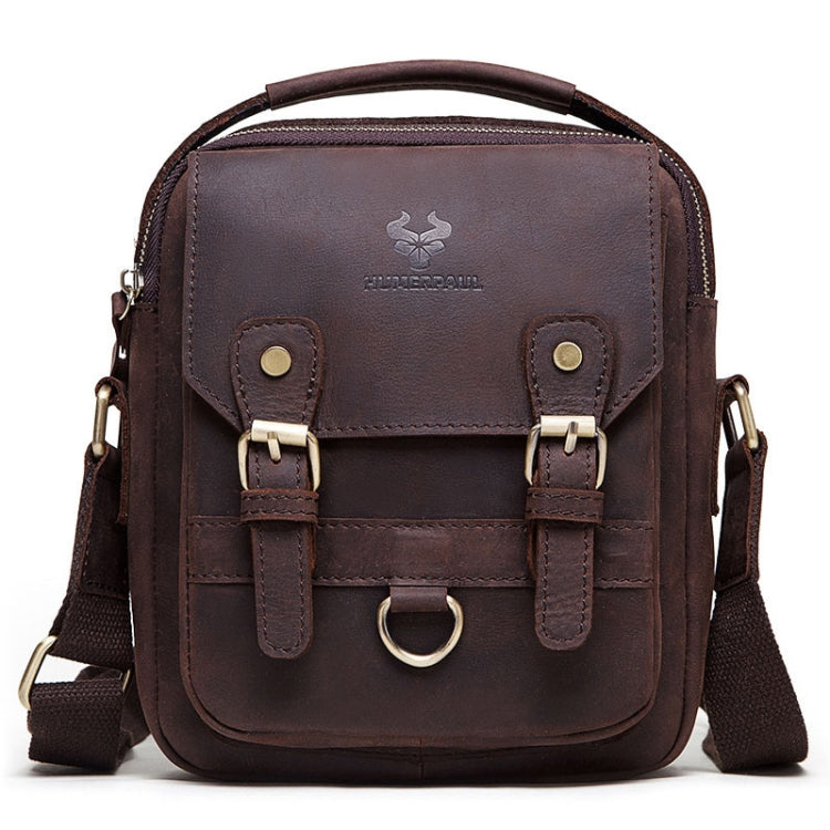 HUMERPAUL Men Shoulder Bag Retro Leather Crossbody Bag(Brown) - Single-shoulder Bags by HUMERPAUL | Online Shopping South Africa | PMC Jewellery