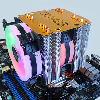 EVESKY 500 Desktop Computer 4 Copper Tube Mute CPU Cooling Fan, Color: No Light Three Fans - Fan Cooling by EVESKY | Online Shopping South Africa | PMC Jewellery | Buy Now Pay Later Mobicred