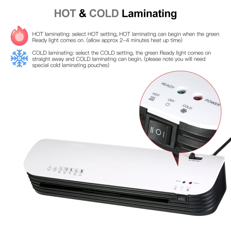 Osmile SL299 A4 Laminator Cold Hot Lamination Photo File Laminating Machine(UK Plug) - Photo Film Covering Machine by Osmile | Online Shopping South Africa | PMC Jewellery | Buy Now Pay Later Mobicred