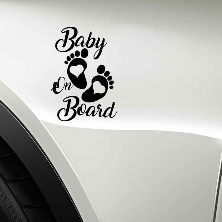 10pcs Baby On Board Warning Car Sticker Reflective Scratch Body Sticker(White) - Decorative Sticker by PMC Jewellery | Online Shopping South Africa | PMC Jewellery | Buy Now Pay Later Mobicred