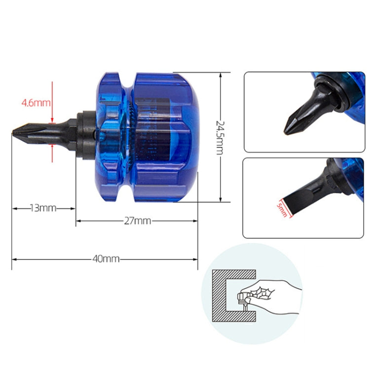 HSD HS-105 Portable Short Handle Phillips And Straight 2 In 1 Screwdriver With Magnetism - free shipping - PMc TechLife - Order now!