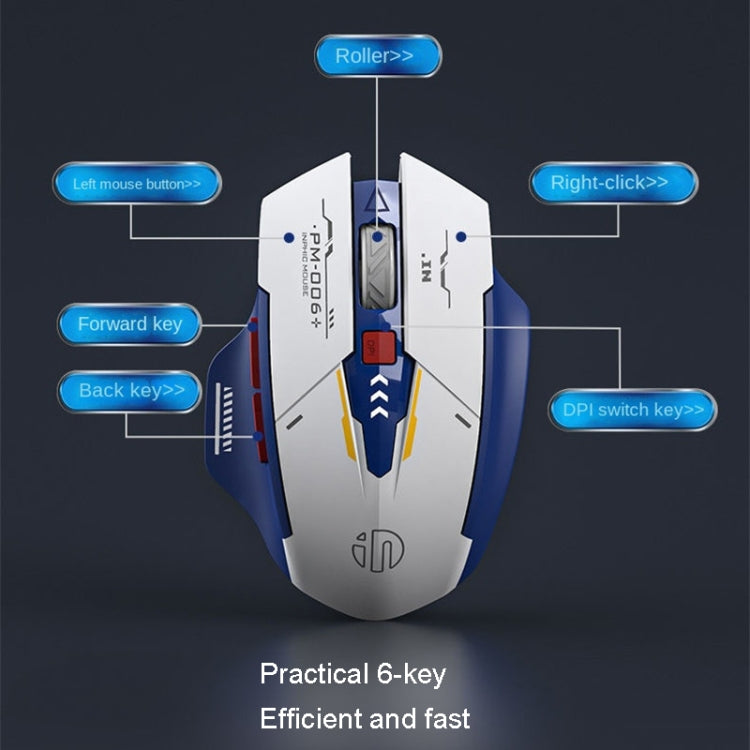 Inphic F9 Mecha Wireless Mouse Charging Office Game Mouse(Single Model 2.4G) - free shipping - PMC TechLife - Order now!