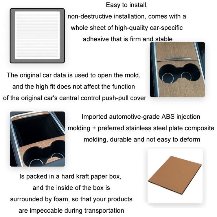 For Tesla Model3/Y Central Control Panel Modification Anti-Scratch Protective Sticker(Carbon Fiber Bright) - Car Interior Mouldings by PMC TechLife | Online Shopping South Africa | PMC TechLife | Buy Now Pay Later Mobicred