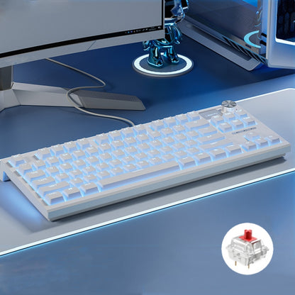 LANGTU LT84 Mechanical Luminous Keyboard, Style: Wired Single-mode Red Shaft (White) - Wired Keyboard by LANGTU | Online Shopping South Africa | PMC Jewellery | Buy Now Pay Later Mobicred