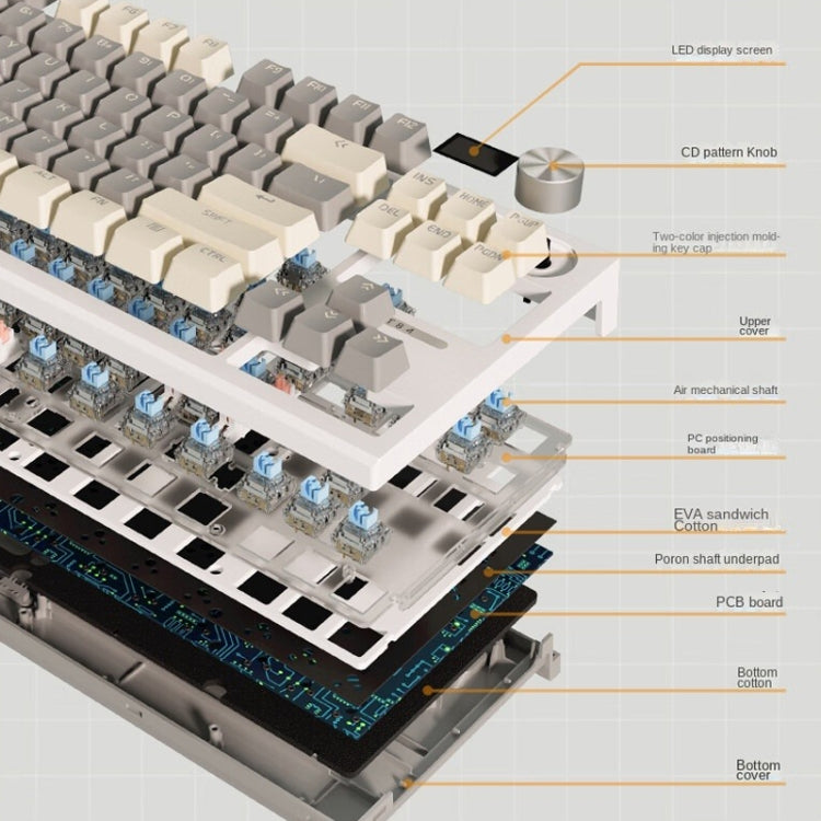 LANGTU LT84 Mechanical Luminous Keyboard, Style: Wired Single-mode Silver Gray Shaft (Daybreak) - free shipping - PMC Jewellery - Order now!