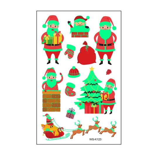 10pcs Christmas Glow Waterproof Cartoon Tattoo Sticker(WS-K123) - Christmas Others by PMC Jewellery | Online Shopping South Africa | PMC Jewellery | Buy Now Pay Later Mobicred