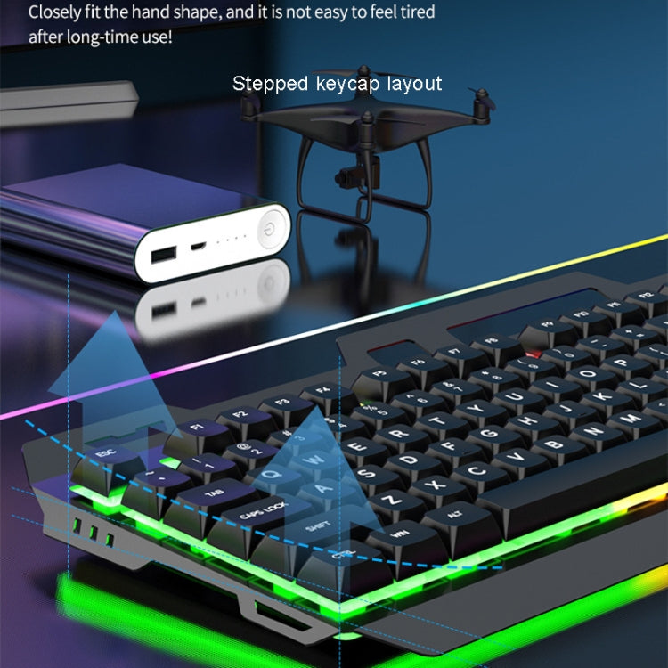 K-Snake Mechanical Feel Keyboard Mouse Kit USB Wired 104 Keycaps Computer Keyboard, Style: Keyboard+Mouse (Black) - Wired Keyboard by K-Snake | Online Shopping South Africa | PMC Jewellery | Buy Now Pay Later Mobicred