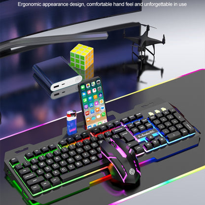 K-Snake Mechanical Feel Keyboard Mouse Kit USB Wired 104 Keycaps Computer Keyboard, Style: Keyboard+Mouse (Black) - Wired Keyboard by K-Snake | Online Shopping South Africa | PMC Jewellery | Buy Now Pay Later Mobicred