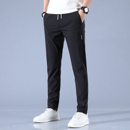 Mens Summer Thin Elastic Waist Pants, Size: M(Black) - Pants by PMC Jewellery | Online Shopping South Africa | PMC Jewellery