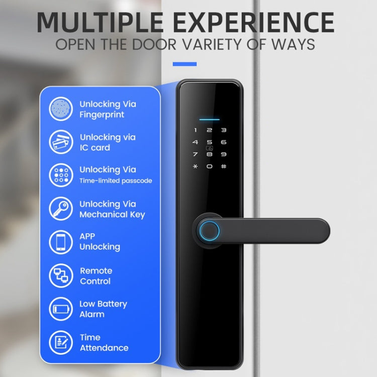 C91 Tuya Smart WiFi Password Fingerprint Electronic Door Lock(Black) - free shipping - PMc TechLife - Order now!