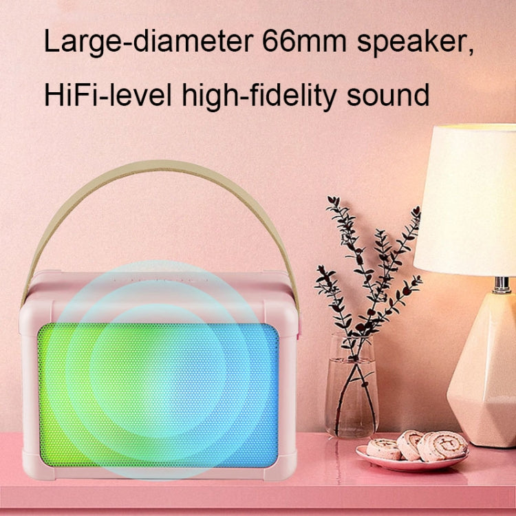 Portable RGB Lighting Effect Bluetooth Speaker Home Mini Karaoke Audio, Style: Dual Microphone+Speaker(Pink) - Microphone by PMC Jewellery | Online Shopping South Africa | PMC Jewellery | Buy Now Pay Later Mobicred