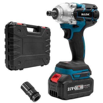 HILDA Motorized Wrenches Lithium Repair Parts With 22mm Socket, US Plug, Model: Blue With 1 Battery+1 Charger(3000mAh) - Screws by HILDA | Online Shopping South Africa | PMC Jewellery | Buy Now Pay Later Mobicred