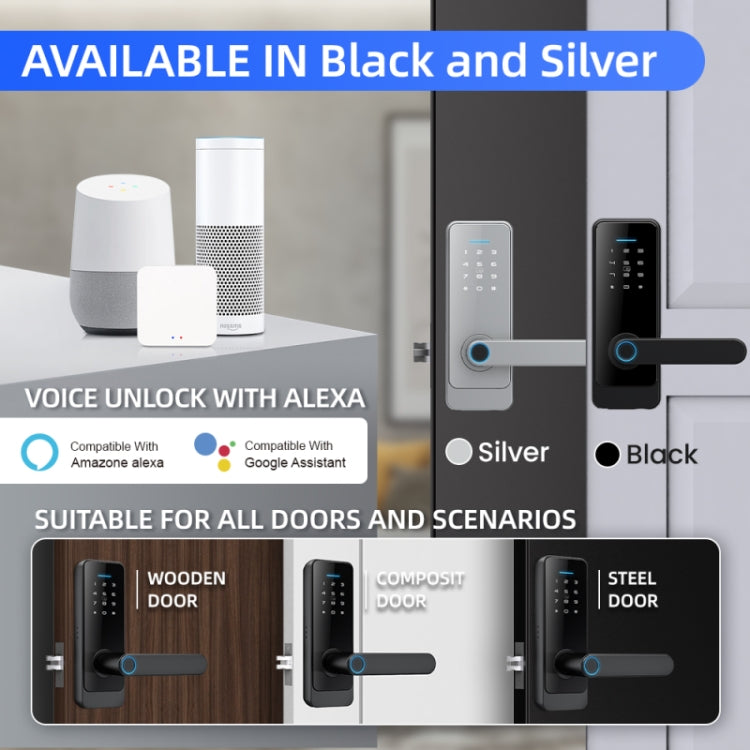 C89 Smart Fingerprint Password Lock Home Indoor Door TUYA System Lock(Black) - free shipping - PMc TechLife - Order now!