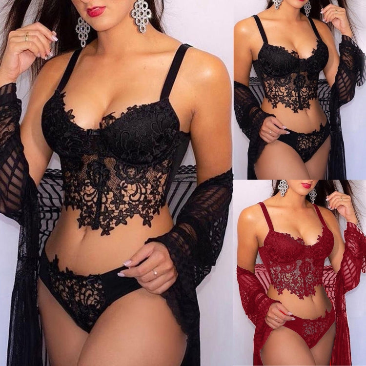 Push Up Bra & Panties Sets Women Sexy Lingerie Lace Underwear, Size: S(Red) - Ladies Underwear by PMC Jewellery | Online Shopping South Africa | PMC Jewellery