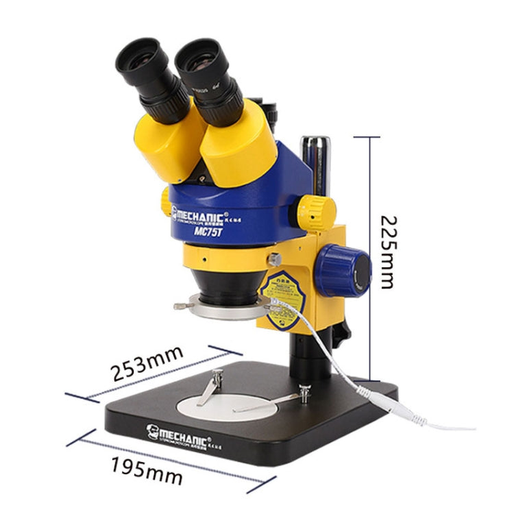 MECHANIC MC-75TimatX Trinocular Stereo Microscope Industrial Grade Can Connect To HD Display - Digital Microscope by MECHANIC | Online Shopping South Africa | PMC Jewellery | Buy Now Pay Later Mobicred