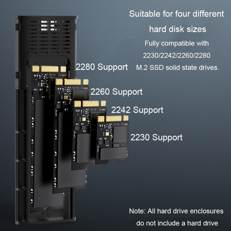 Blueendless 2809 General Dual Protocol Wiring C-A M.2 Mobile Hard Disk Case SSD External Solid Hard Drive Enclosure Box - HDD Enclosure by Blueendless | Online Shopping South Africa | PMC Jewellery | Buy Now Pay Later Mobicred
