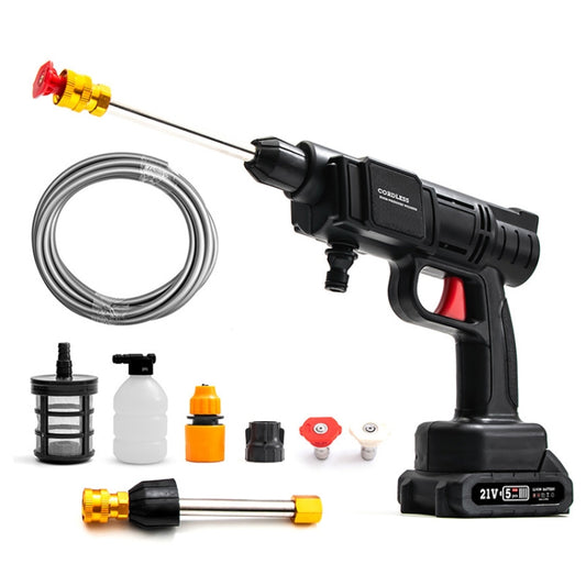 HILDA 21V High Pressure Water Torch Lithium Car Washer Plastic Package, Model: UK Plug + 1 Battery - Car Washer & Accessories by HILDA | Online Shopping South Africa | PMC Jewellery | Buy Now Pay Later Mobicred