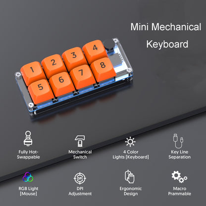 MKESPN Shortcut Macro Defined Wired Samll Keypad Single Handed Gaming Keyboard(Transparent) - Mini Keyboard by MKESPN | Online Shopping South Africa | PMC Jewellery