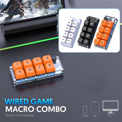 MKESPN Shortcut Macro Defined Wired Samll Keypad Single Handed Gaming Keyboard(Transparent) - Mini Keyboard by MKESPN | Online Shopping South Africa | PMC Jewellery