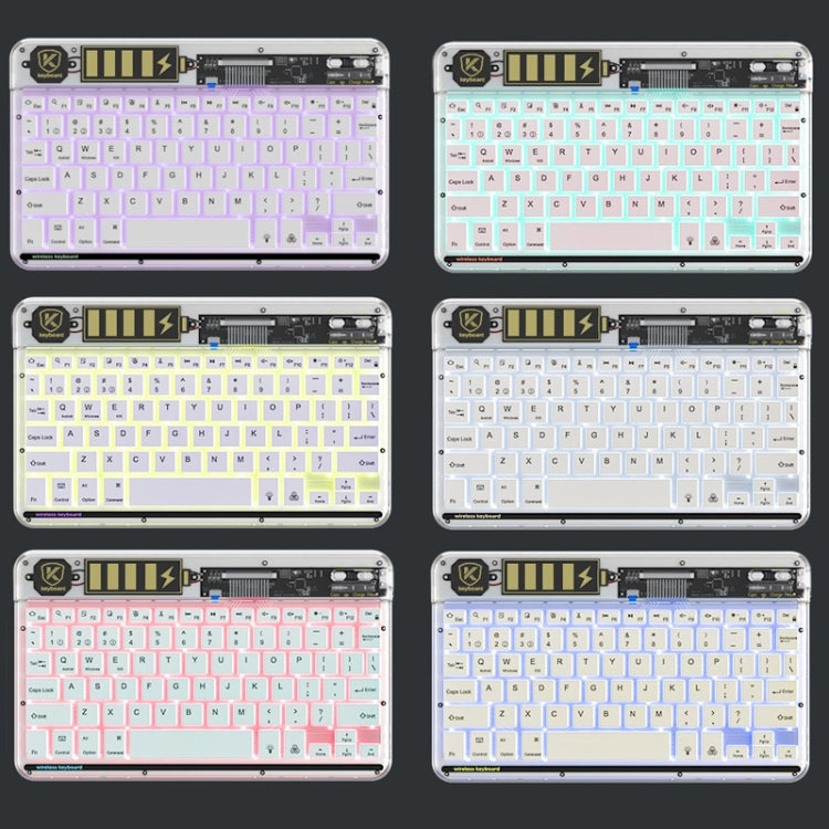 Transparent Lighting Bluetooth Keyboard 10 Inch Wireless Silent Keypad(Black) - Universal Keyboard by PMC TechLife | Online Shopping South Africa | PMC TechLife