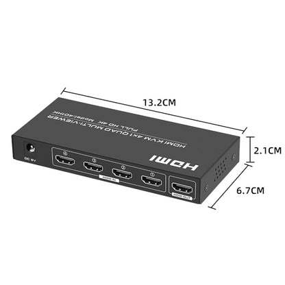 FJGEAR FJ-401HK 4 Ports HDMI KVM Video Splitter With IR Remote Controller - Splitter by FJGEAR | Online Shopping South Africa | PMC Jewellery | Buy Now Pay Later Mobicred