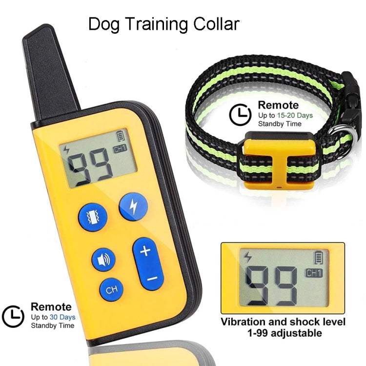 800m Remote Control Dog Trainer Stop Barker Electrical Shock Vibration Pet Collar(Khaki) - Training Aids by PMC Jewellery | Online Shopping South Africa | PMC Jewellery | Buy Now Pay Later Mobicred