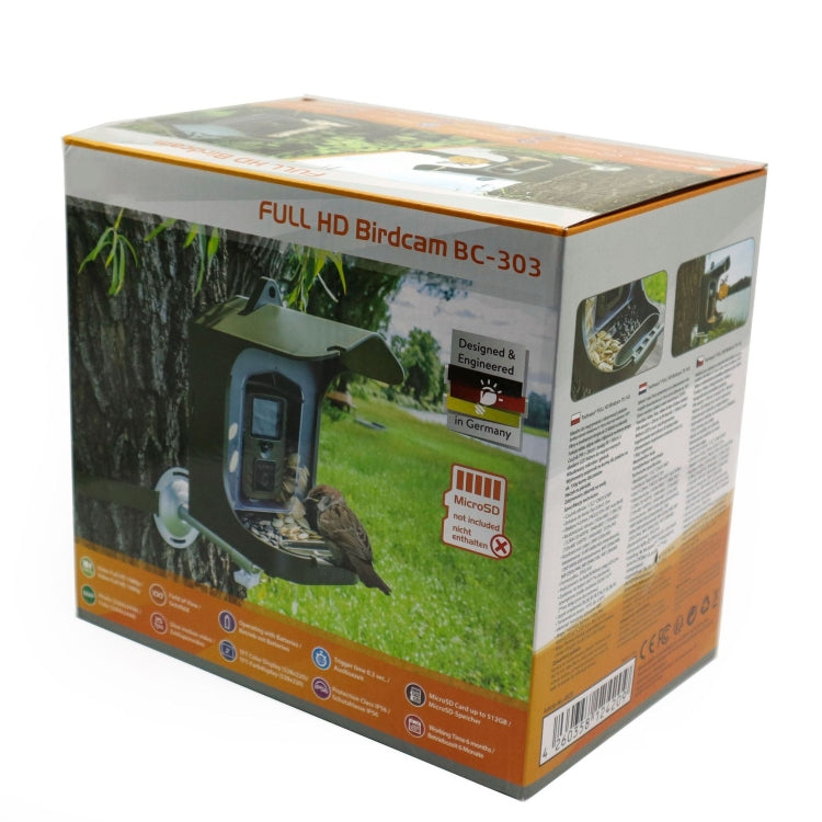 BC303 Bird Feeder Outdoor Trail Camera Bird Watching Camera With Motion Sensor(Army Green) - Hunting Cameras by PMC TechLife | Online Shopping South Africa | PMC TechLife