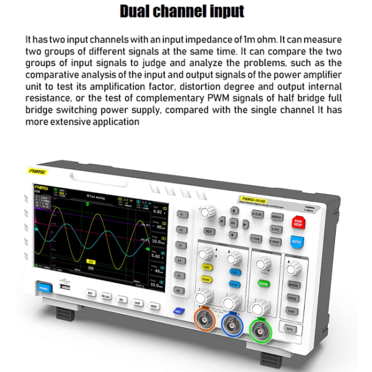 FNIRSI 2 In 1 Dual-Channel 100M Bandwidth Digital Oscilloscope 1GS Sampling Signal Generator, EU Plug 1014D +P4100 Probe - Digital Multimeter by FNIRSI | Online Shopping South Africa | PMC Jewellery | Buy Now Pay Later Mobicred