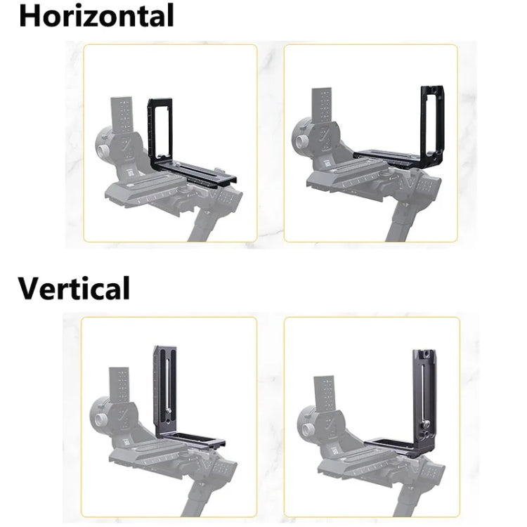 Universal Camera L Shape Bracket Quick Release Plate for Camera RSC2 / RS3 Stabilizers, Spec: L-440 Black - L-Bracket by PMC TechLife | Online Shopping South Africa | PMC TechLife | Buy Now Pay Later Mobicred