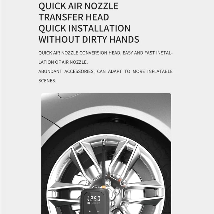 Multifunctional Portable Car Electric Wireless Tire Inflator Pump(Mechanical Button) - Inflatable Pump by PMC TechLife | Online Shopping South Africa | PMC TechLife