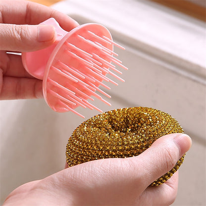 Removable Cleaning Wire Ball Kitchen Pot And Dish Brush(Random Handle+Ball) - Cleaning Tools by PMC Jewellery | Online Shopping South Africa | PMC Jewellery