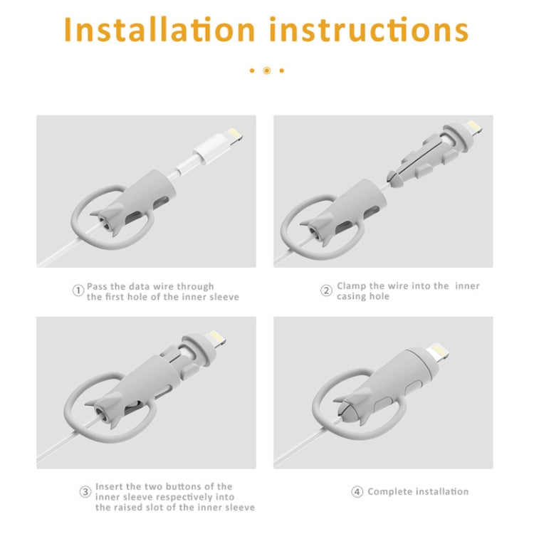 Data Line Protector For IPhone USB Type-C Charger Wire Winder Protection, Spec: Microcephaly +Small Head Band Light blue - Cable Organizer by PMC Jewellery | Online Shopping South Africa | PMC Jewellery | Buy Now Pay Later Mobicred