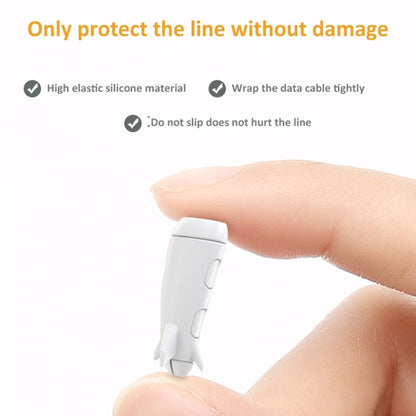 Data Line Protector For IPhone USB Type-C Charger Wire Winder Protection, Spec: Microcephaly +Small Head Band White - Cable Organizer by PMC Jewellery | Online Shopping South Africa | PMC Jewellery | Buy Now Pay Later Mobicred