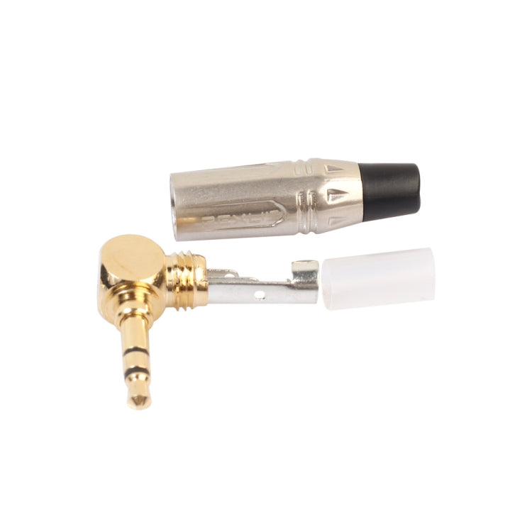 Zinc Alloy L-Shaped 90 Degree 3.5mm Stereo Headset Wire Welding Plug - Audio Adapter by PMC Jewellery | Online Shopping South Africa | PMC Jewellery