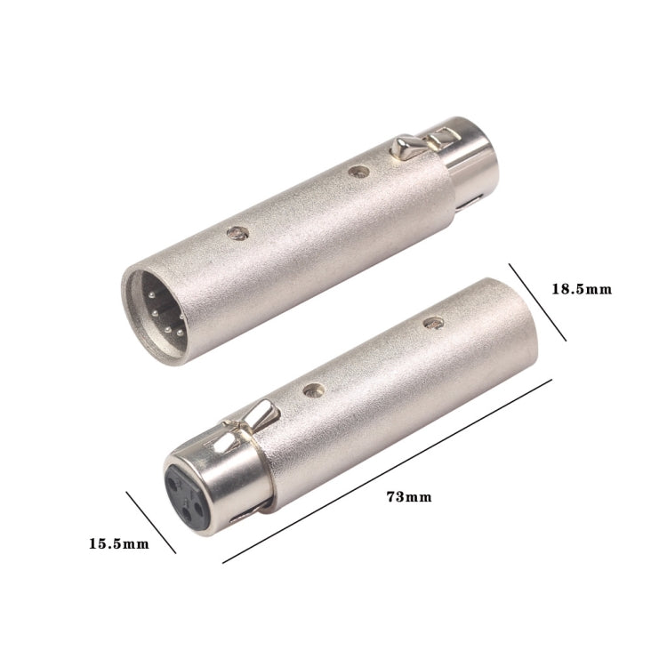 Zinc Alloy Shell Large 3Pin Female XLR to 5Pin XLR Male DMX Signal Lamp XLR Adapter - Microphone Audio Cable & Connector by PMC Jewellery | Online Shopping South Africa | PMC Jewellery