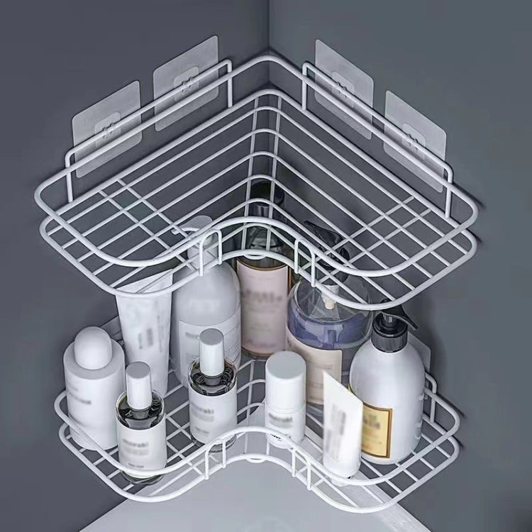 Punch-free Bathroom Triangle Storage Rack Multifunctional Wall Hanging Bracket(White) - Shelves by PMC TechLife | Online Shopping South Africa | PMC TechLife