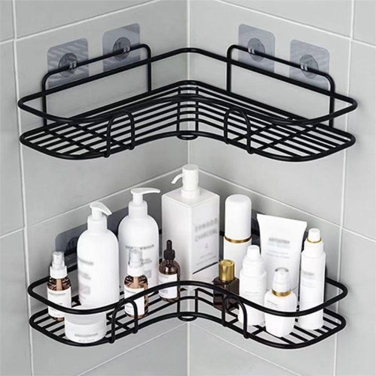 Punch-free Bathroom Triangle Storage Rack Multifunctional Wall Hanging Bracket(Black) - Shelves by PMC TechLife | Online Shopping South Africa | PMC TechLife
