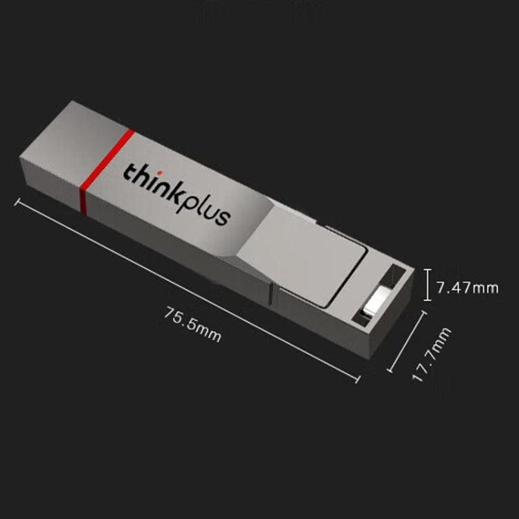 Lenovo Thinkplus TU280PRO USB3.2+Type-C Dual Interface Solid State U Disk, Memory: 256GB(Dark gray) - USB Flash Drives by Lenovo | Online Shopping South Africa | PMC Jewellery | Buy Now Pay Later Mobicred