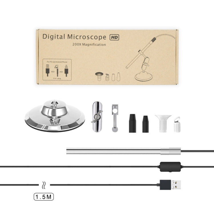 Teslong MS100 200X Magnification Adjustable Focus USB Microscope Phone And Computer HD Electronic Microscope - Digital Microscope by Teslong | Online Shopping South Africa | PMC TechLife | Buy Now Pay Later Mobicred