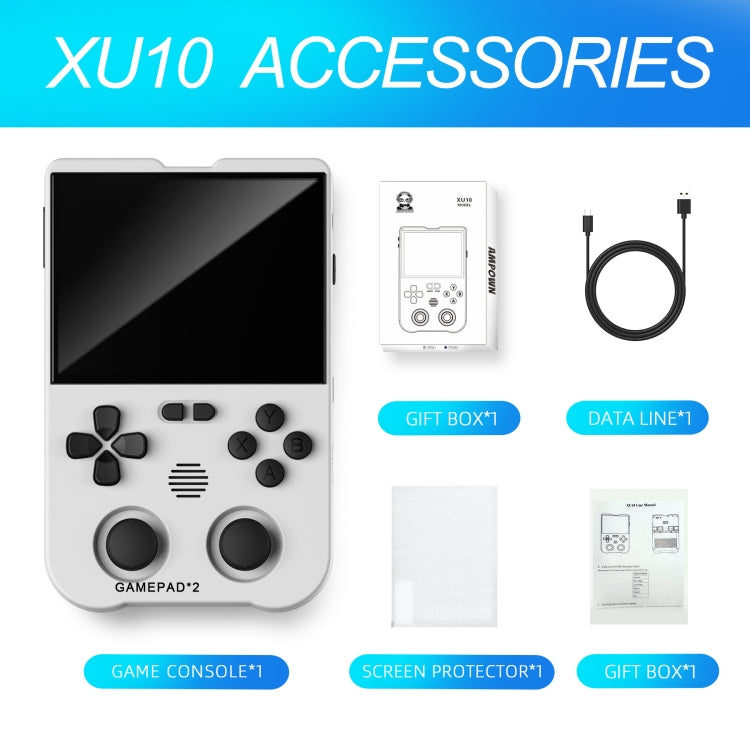 AMPOWN XU10 Handheld Game Console 3.5-Inch IPS Screen Linux System Portable Video Arcade 64G(White) - Pocket Console by AMPOWN | Online Shopping South Africa | PMC Jewellery | Buy Now Pay Later Mobicred