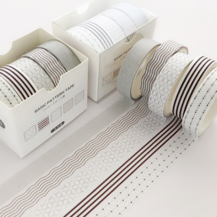 5rolls /Box 3m Washi DIY Decoration Handbook Tape Set, Color: Point and Line - Tape & Solid glue by PMC TechLife | Online Shopping South Africa | PMC TechLife